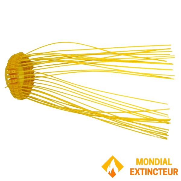 Yellow plastic seals 160 mm: wreath of 30