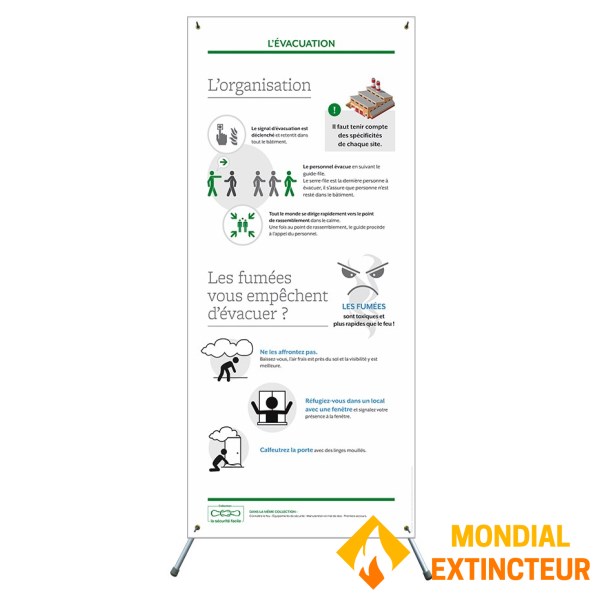 X-banner - Evacuation: organization &amp; fumes