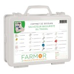 S.S.T. first aid box with handle and wall bracket