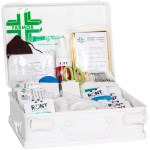 6/8 person first-aid box with handle and wall bracket
