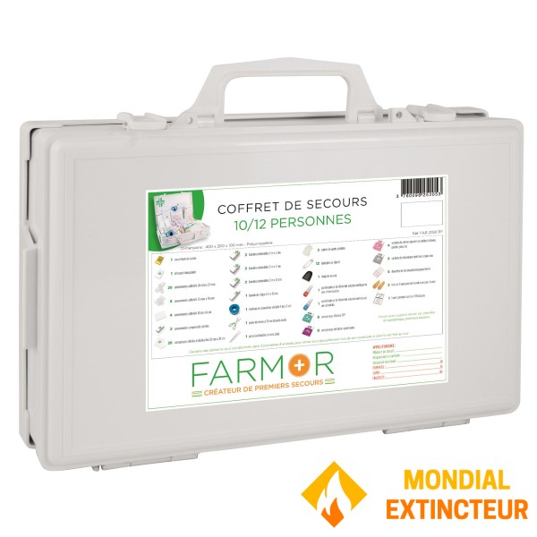 10/12 person first aid box with handle and wall bracket