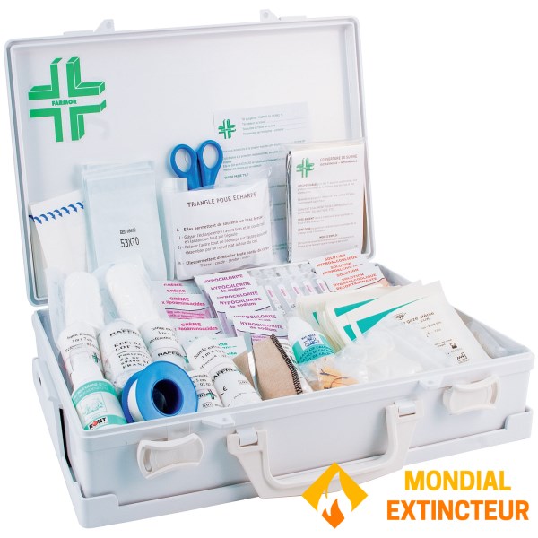 10/12 person first aid box with handle and wall bracket