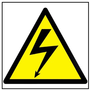 10 DANGER ELECTRICITY triangle stickers size 5 X 5 cm