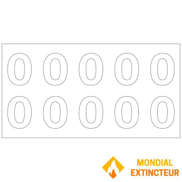 10-digit plate for fire hydrants - Digit 0