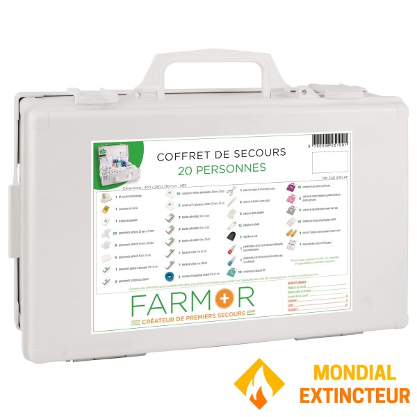 20-person first aid box with handle and stand
