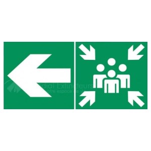 Assembly point sign Left - W.300 x H.150 mm