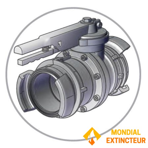 "Butterfly" valve inlet and outlet AR half-coupling DN 100