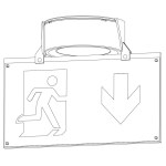 Ceiling-mounted kit with "Spazio Luz" label holder