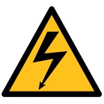 DANGER ELECTRICITY adhesive triangle size 35 X 35 X 35 mm