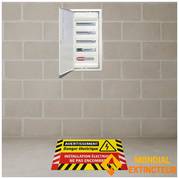 Danger electricity ground sign - W.800 x H.400 mm