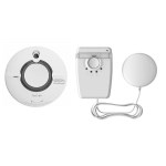 Deaf and hard-of-hearing smoke detector kit with vibrating cushion