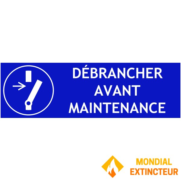 "Disconnect before maintenance" panel - W.300 x H.100 mm