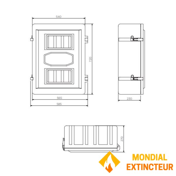 Double extinguisher box 6 to 12 Kg for trucks