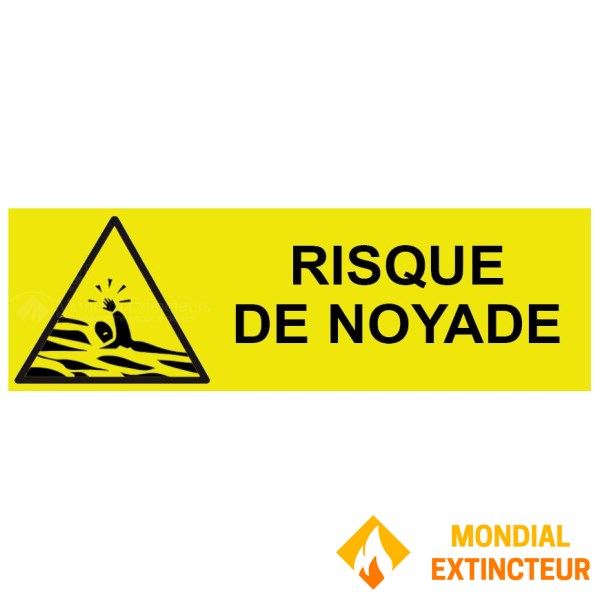 Drowning hazard sign - W.300 x H.100 mm