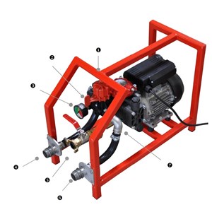 Electric high-pressure test pump with aluminium plug and muzzle scale