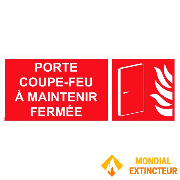 "Fire door" panel "to be kept closed" PVC - 200x80 mm