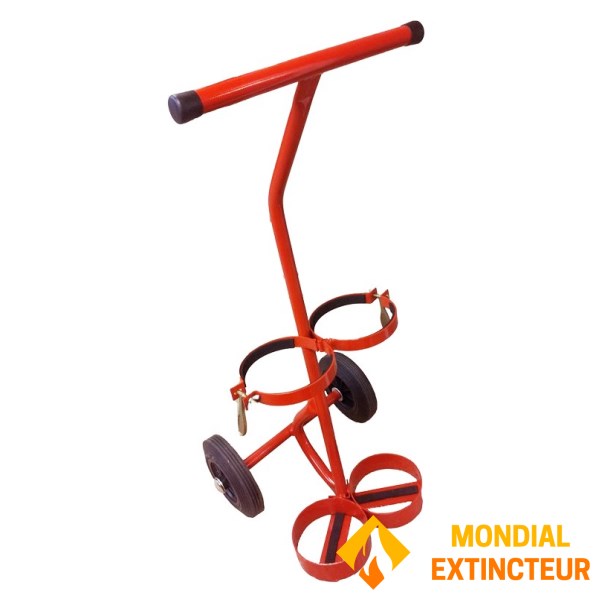 Fire extinguisher trolley for 2 extinguishers (6/9kg)