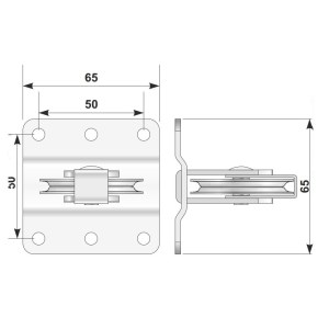 Fixed return smoke extraction pulley Diam. 50 ext.