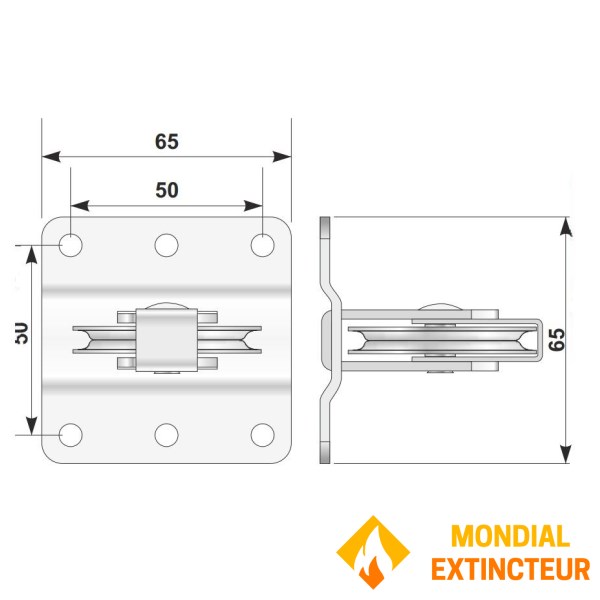 Fixed return smoke extraction pulley Diam. 50 ext.