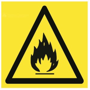 Flammable materials panel - W.200 x H.200 mm