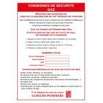 Gas safety instructions - A4 format