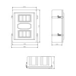Key cabinet for 6 or 9 kg double extinguishers