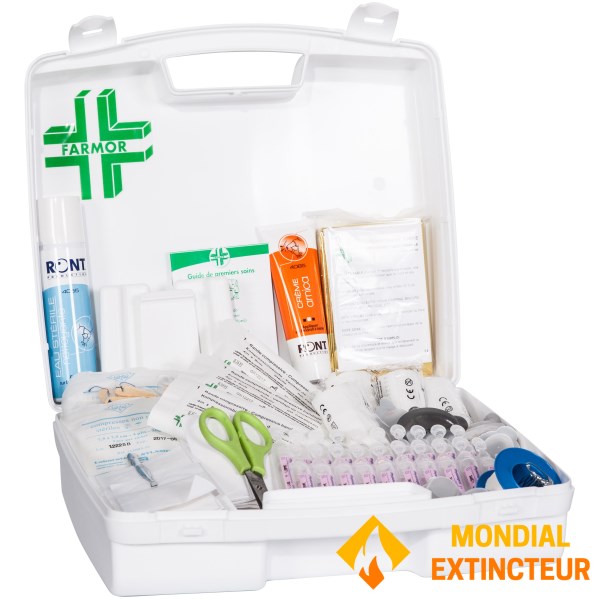 LONG-TERM emergency suitcase, 20 people, with carrying handle and wall bracket