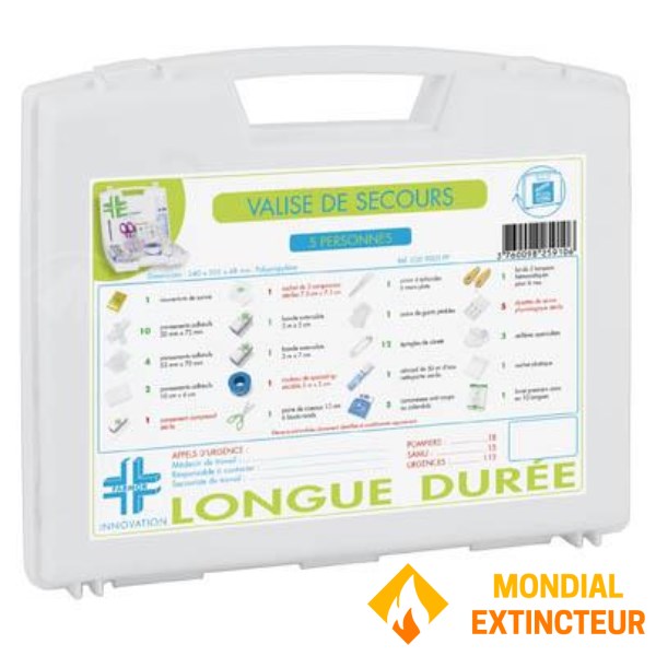 Long-lasting emergency case, 5 people, with carrying handle