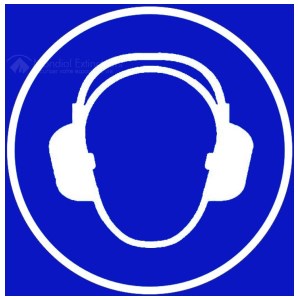 "Mandatory earmuffs" sign - W.200 x H.200 mm