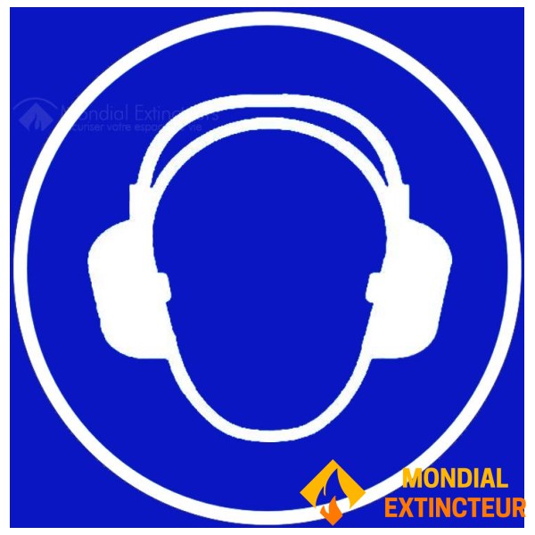 "Mandatory earmuffs" sign - W.200 x H.200 mm