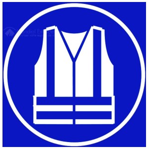 "Mandatory high-visibility waistcoat" sign - W.200 x H.200 mm
