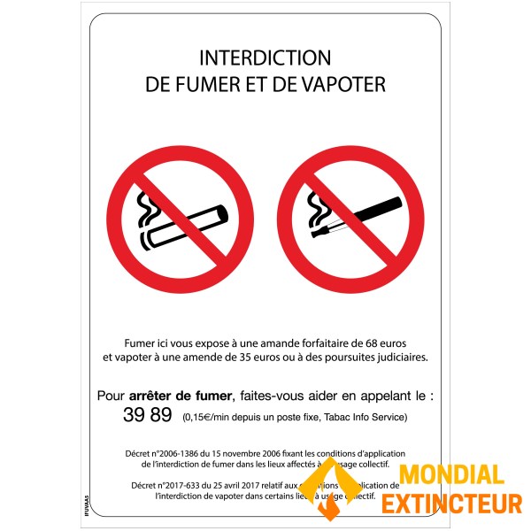 "No smoking or vaping" sign - A5 format