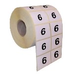 Numbering for fire extinguishers - 100 digits per roll - Digit 6 - 15 X 20 mm -
