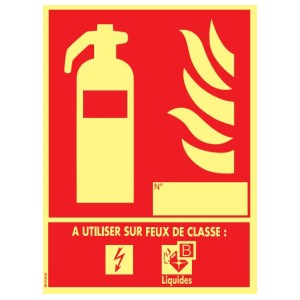 PVC CO2 extinguisher sign - 15 x 20 cm - Class B Photoluminescent