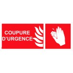 PVC "emergency cut-off" sign - 200x100 mm