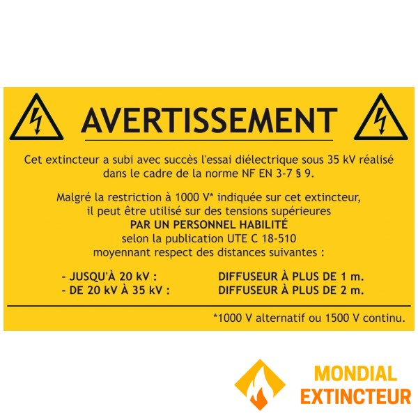 Pack of 10 self-adhesive CO2 fire extinguisher labels