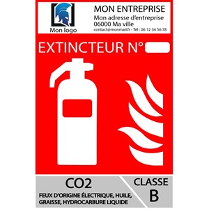 Lot de 100 Panneaux personnalisés extincteur classe B