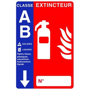 Panneau PVC eau pulvérisée additif avec flèche 10 x 15 cm - Classe AB