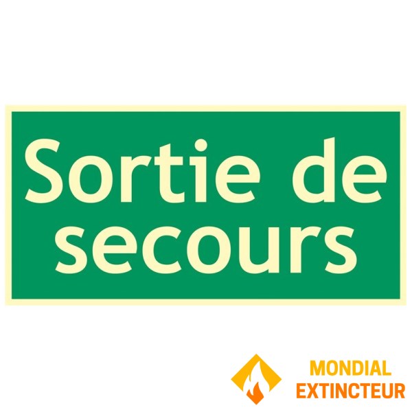 Photoluminescent "emergency exit signL".300 X H.150 mm