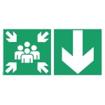 Pictograms for assembly points "Bottom arrow" - PVC 500x250 mm