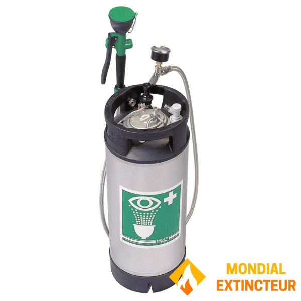 Portable tank with safety shower