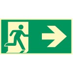Photoluminescent evacuation panel right W.300 X H.150 mm