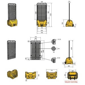 Red Mobile Stand on Wheel