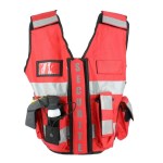 Red high-visibility waistcoat