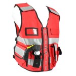 Red high-visibility waistcoat