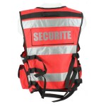 Red high-visibility waistcoat