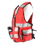Red high-visibility waistcoat