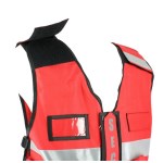 Red high-visibility waistcoat
