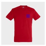 5 Red personalised T-shirts - Size XL - Heart flocking