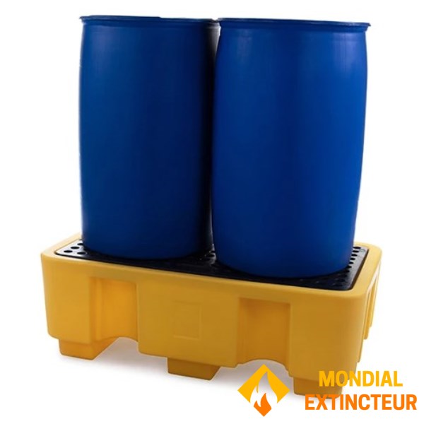 Retention bin for 2 drums